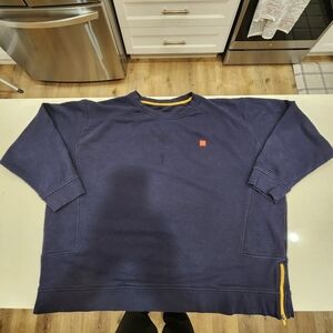 Mcdonalds Employee Sweatshirt Mens 3XL Blue Fleece Pullover Long Sleeve Side Zip